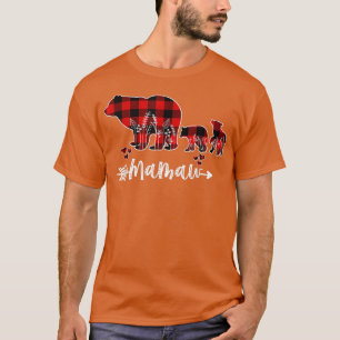T-shirt Mamaw Bear Pajama de Noël Buffalo Rouge Plaid Fami