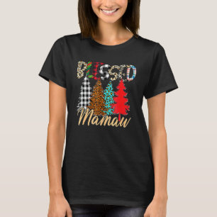 T-shirt Mamaw bénie Arbre de Noël Carreaux Léopard Famille