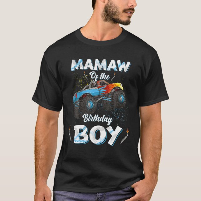 T-shirt Mamaw De L'Anniversaire Garçon Monster Camion Anni (Devant)