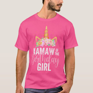 T-shirt Mamaw Of The Birthday Girl Unicorn Girls Family Ma