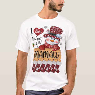 T-shirt mamaw Snowman I Love Être un mamaw Christmas Funny