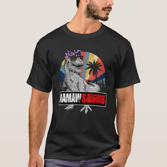 T-shirt Mamawsaurus Rex Dinosaur Mamaw Saurus Family Match (Devant)