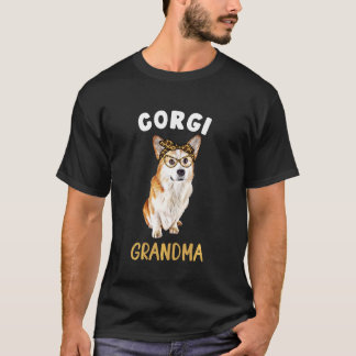 T-shirt Mamie Corgi Propriétaire de Chien Corgi Imprimé Lé
