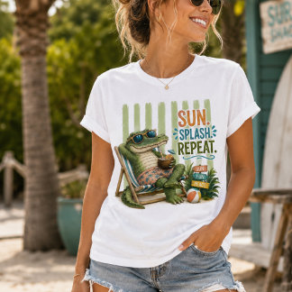 T-shirt Mamie côtière journée piscine d'été aux alligators