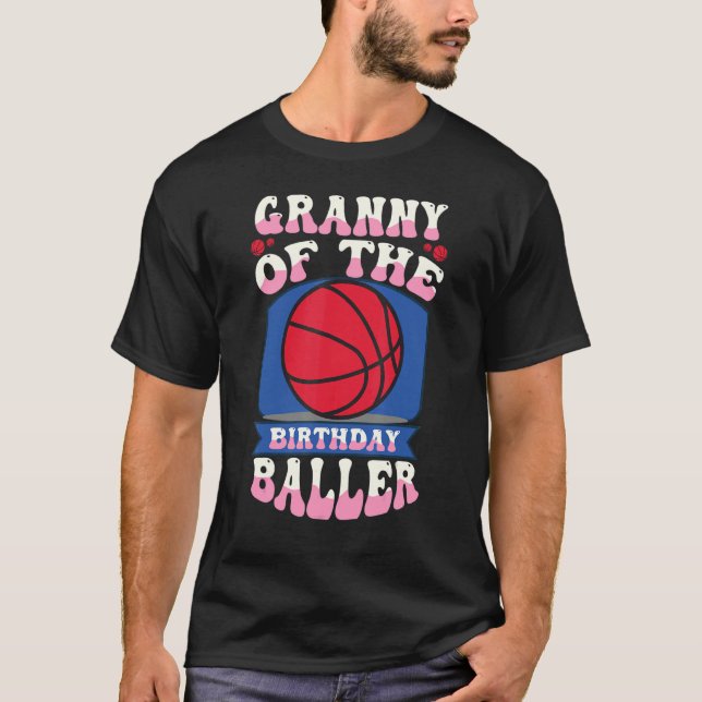 T-shirt Mamie De L'Anniversaire Baller Basketball Thème Bd (Devant)