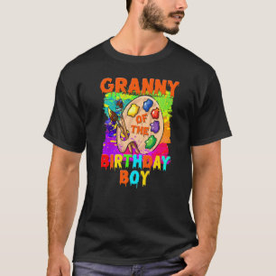T-shirt Mamie De L'Anniversaire Peinture Garçon Famille B 