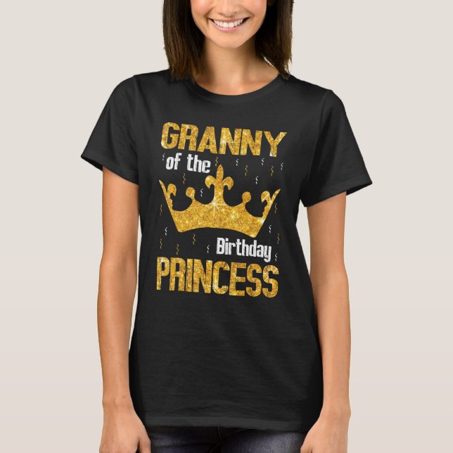 T-shirt Mamie De L'Anniversaire Princesse Joyeux Jour Moi  (Devant)