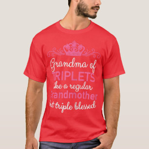 T-shirt Mamie des femmes Triplets Grand-mère triple billes