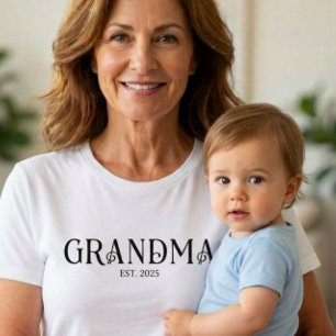 T-shirt Mamie établie en police moderne gras