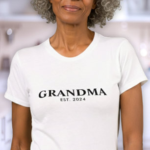T-shirt Mamie établie moderne en noir et blanc
