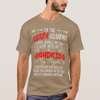 T-shirt Mamie folle dingue Ne touche pas à mes petits-enfa