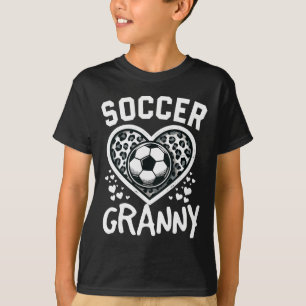 T-shirt Mamie foot léopard coeur Mamie joueuse de foot