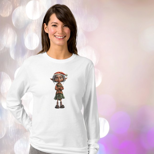 T-shirt Mamie perplexe Elfe de Noël Tee Femme (Créateur téléchargé)