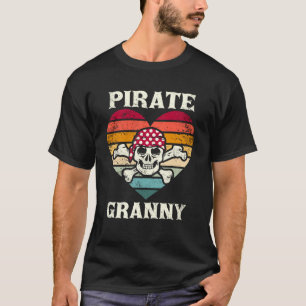 T-shirt Mamie Pirate Coeur Drôle Crâne Vintage Coeur