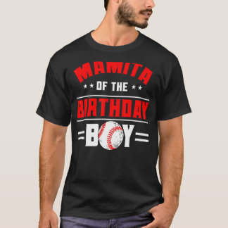 T-shirt Mamita Of The Birthday Boy Baseball Thème Famille