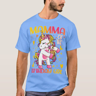 T-shirt Mamma de la fille d'anniversaire Flossing Unicorn