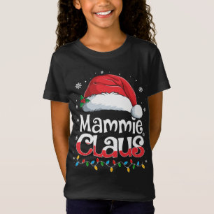T-Shirt Mammie Claus Santa Hat Famille Correspondant Noël