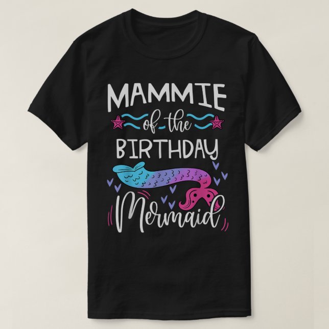 T-shirt Mammie De L'Anniversaire Mermaid Famille Anniversa (Design devant)