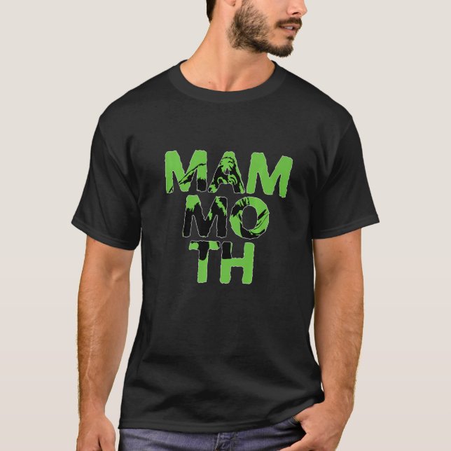 T-shirt Mammoth Coloré Animal Shadow Silhouette (Devant)