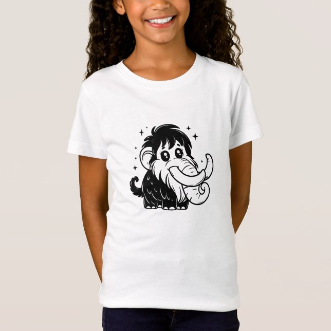 T-Shirt Mammoth laine de bébé mignonne (Devant)