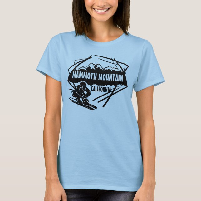 T-shirt Mammoth Mountain dames logo de ski art black tee (Devant)