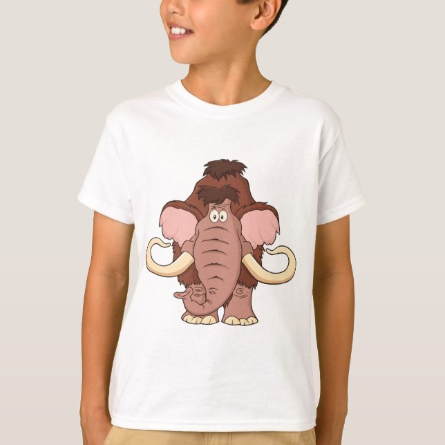 T-shirt Mammouth laineux de bande dessinée (Devant)