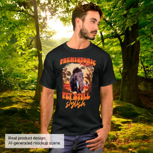 T-shirt Mammouth Rétro Humoristique Préhistorique et Stylé