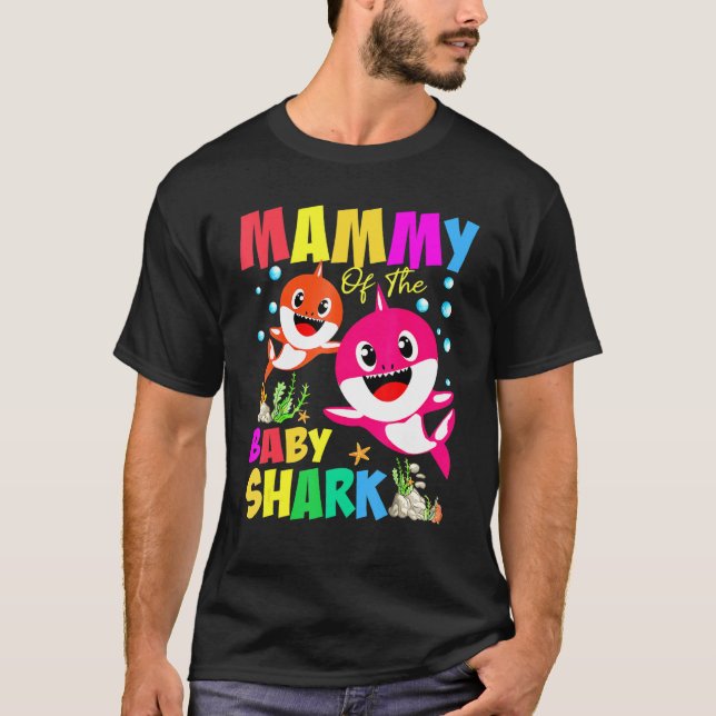 T-shirt Mammy Du Bébé Birthday Shark Mammy Shark Chris (Devant)