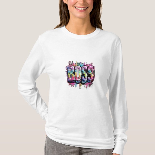 T-shirt MaMuse Rainbow Boss Tee à manches longues (Devant)