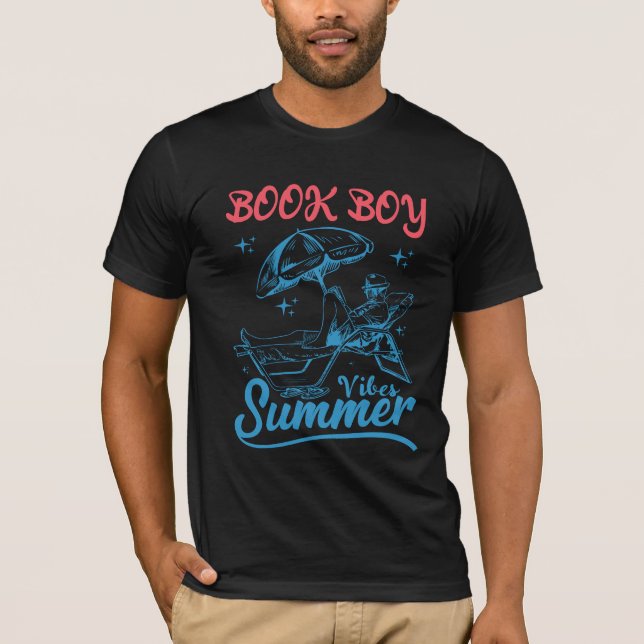 T-shirt Man Book boy Summer Bookish Vacances Funny tee (Devant)