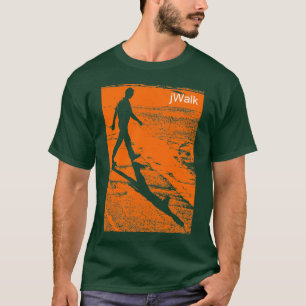 T-shirt Man Crossing a Road - In Orange - (jWalk)