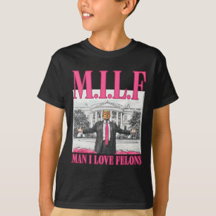 T-shirt Man I Love Felons Donald Trump Pink Funny 2024 Ele