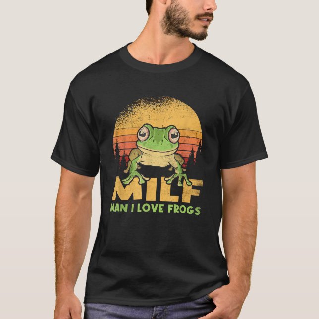 T-shirt Man I Love Frogs Funny Frog Citation Amphibian Lot (Devant)