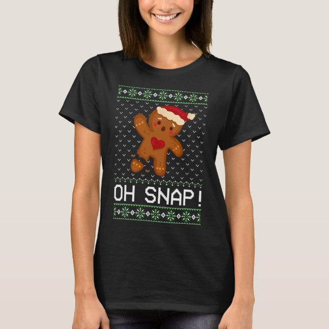 T-shirt Man Oh Snap Christmas Cookie (Devant)