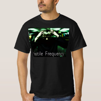 T-shirt Man pulling his hair with hostile frequency below