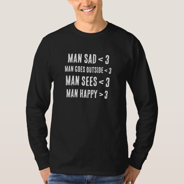 T-shirt Man Sad Man Happy Funny Meme Quote (Devant)