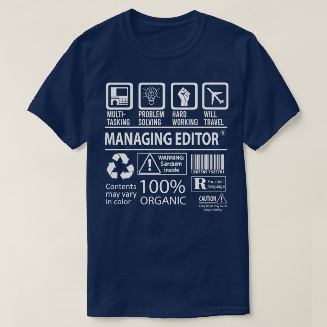 T-shirt Managing Editor Multitasking Job Gift Item (Design devant)