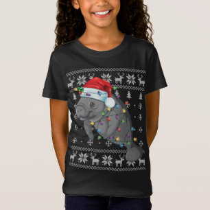 T-Shirt Manatee amusant à Santa Hat Pignon de Noël G
