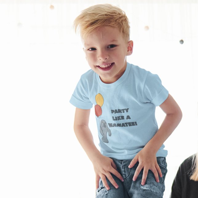T-shirt Manatee et Ballons fête d'anniversaire personnalis (Créateur téléchargé)
