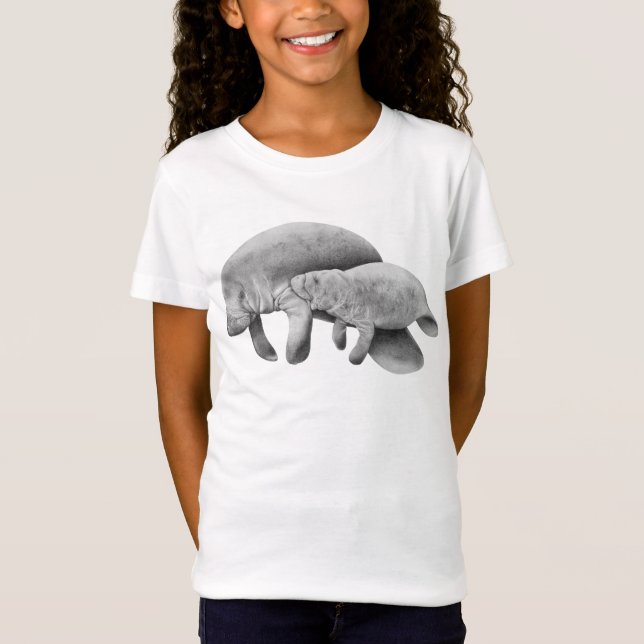 T-shirt Manatee Mother and Calf (Devant)