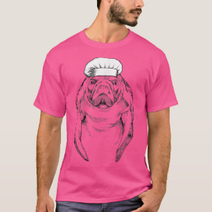 T-shirt Manatee Sea Cow Animal Chef Drôle Cuisine Cook