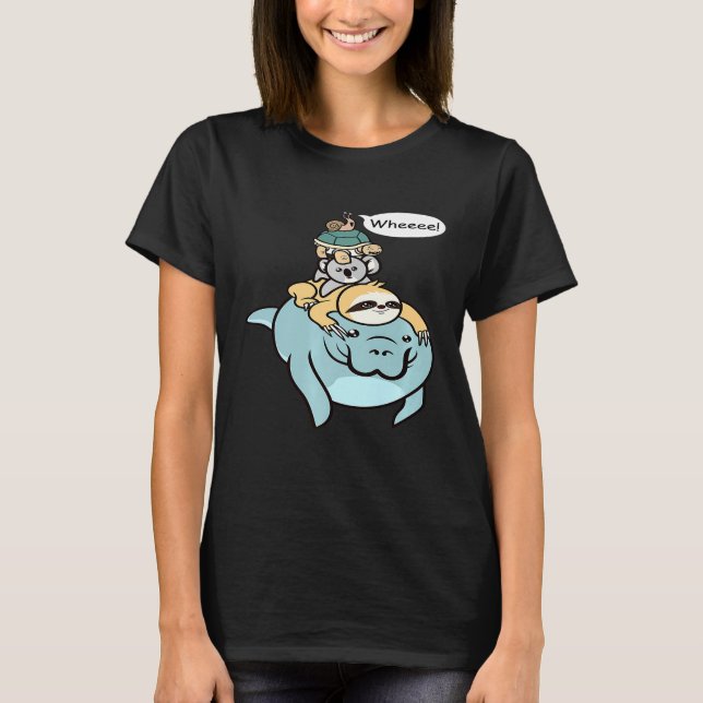 T-shirt Manatee Turtle Koala Snail (Devant)