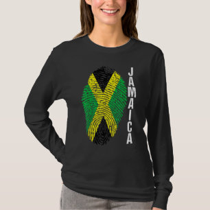 T-shirt Manche Graphique Empreinte Digitale Drapeau Pays J