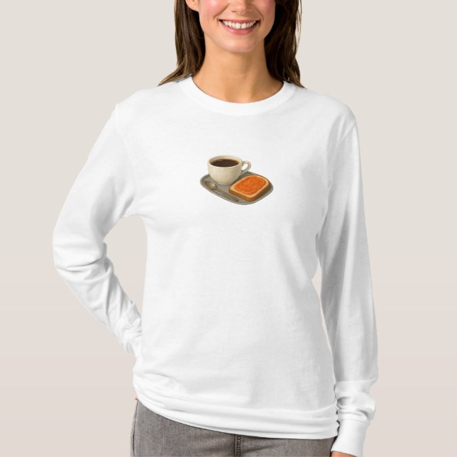 T-shirt Manche longue avec café et sandwich (Devant)