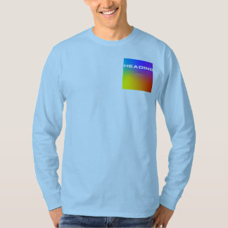 T-shirt Manche longue avec dégradé arc-en-ciel et poche de