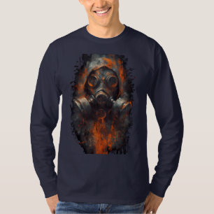 T-shirt Manche longue industrielle Masque à gaz Post-Apoca