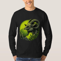 Manche longue vert Baphomet occulte