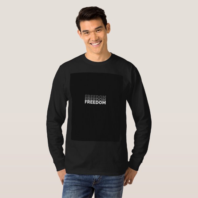 T-shirt Manche noire complète logo Liberté (Devant entier)
