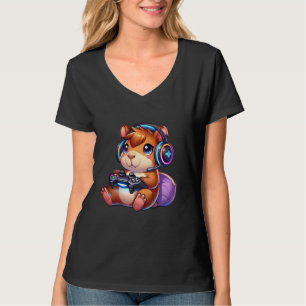 T-shirt Manches de Contrôleur de Jeux Vidéo Drôles de Capy