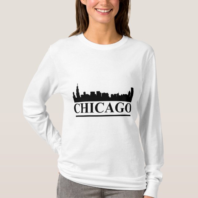 T-shirt manches longues pour dames de Chicago Skyl (Devant)